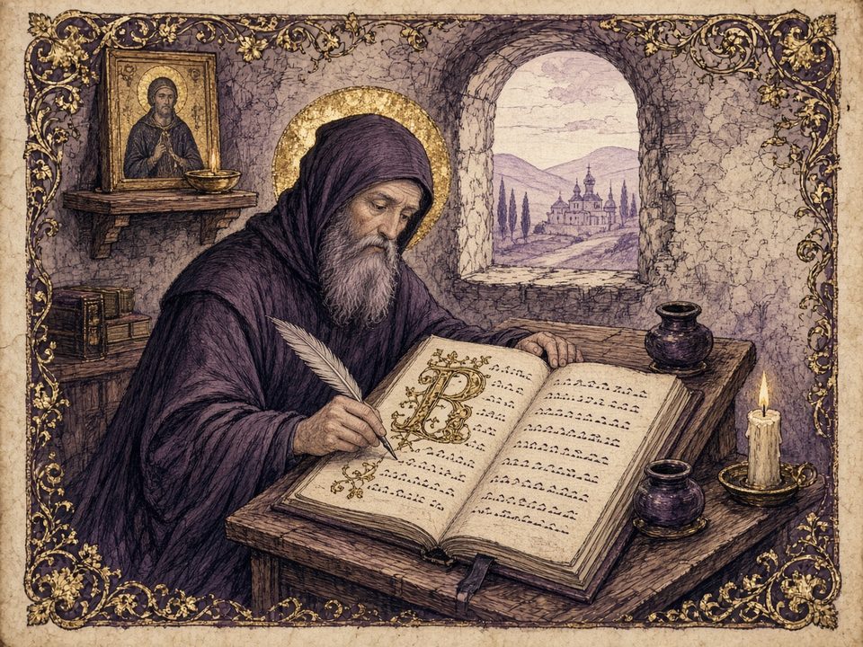 Переписчик за рукописью